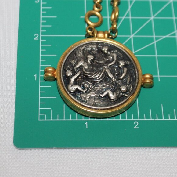 Faux Ancient Coin Medallion Necklace - Picture 9 of 10